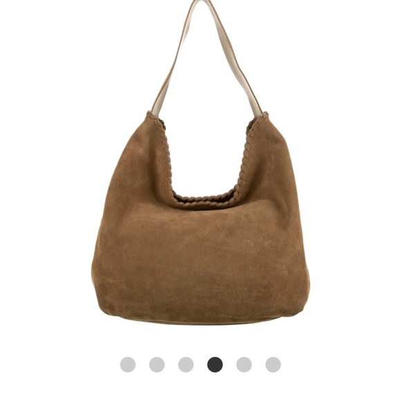 Tory Burch Handbags - Tory Burch Suede Leather-Trimmed Hobo Bag